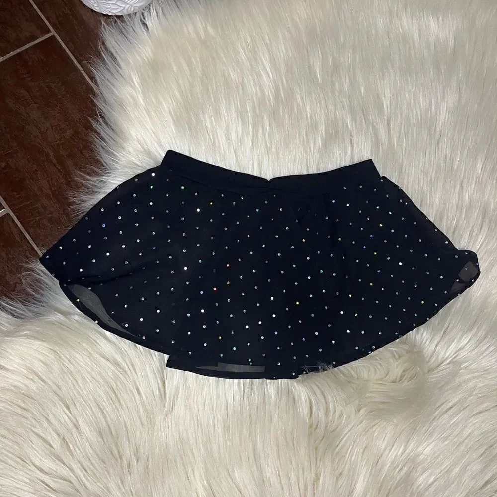 Bloch Olesia black/ silver sequin skirt sz 6X/7